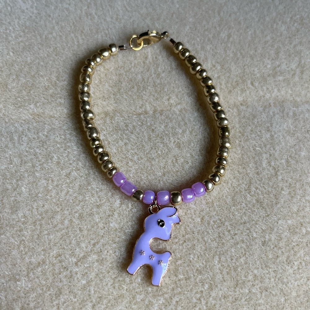 *2 for $20* Lilac and Gold Beaded Charm Bracelet